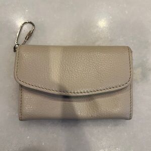 Talbots - Beige Leather Wallet with Clip